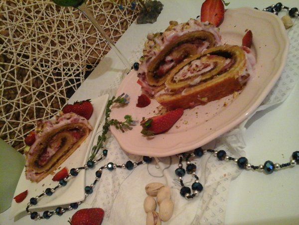 Joghurtos epres nutellás tekercs pisztáciával14