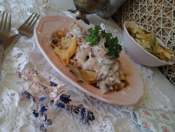 Marrakeshi gombás-sonkás-sajtos Torchietti tészta10