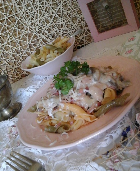 Marrakeshi gombás-sonkás-sajtos Torchietti tészta12