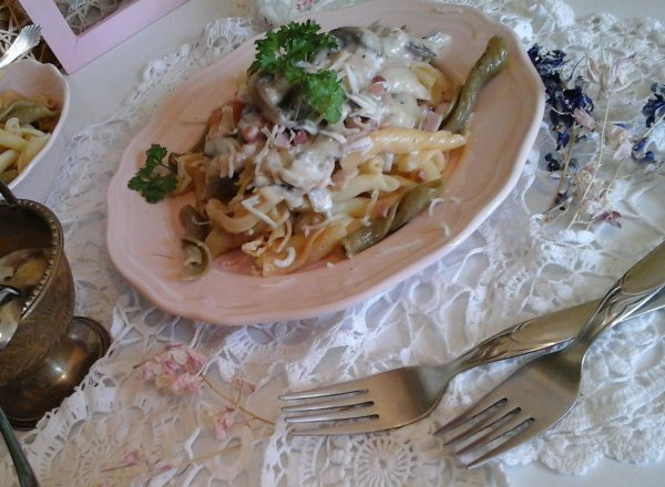 Marrakeshi gombás-sonkás-sajtos Torchietti tészta2