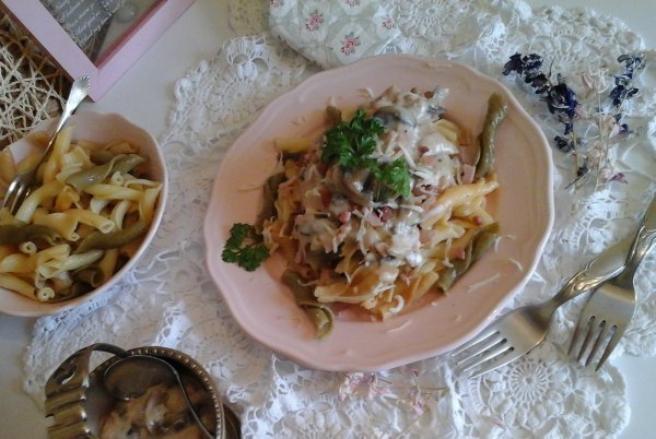 Marrakeshi gombás-sonkás-sajtos Torchietti tészta7