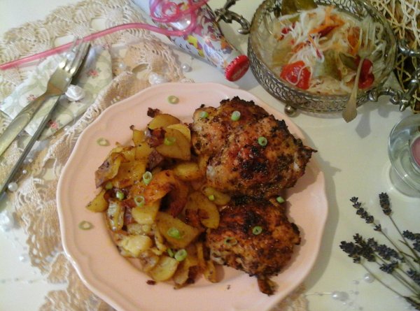 Thai sült csirkecombok-tepsis burgonyával és csalamádéval3