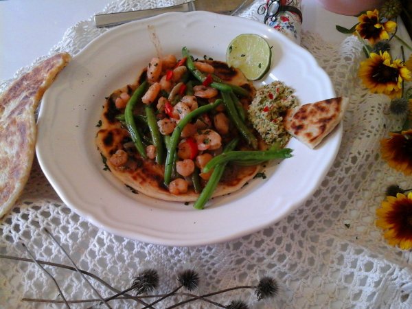 Zöldbabos rák kókuszos mártogatóssal és Naan kenyérrel1