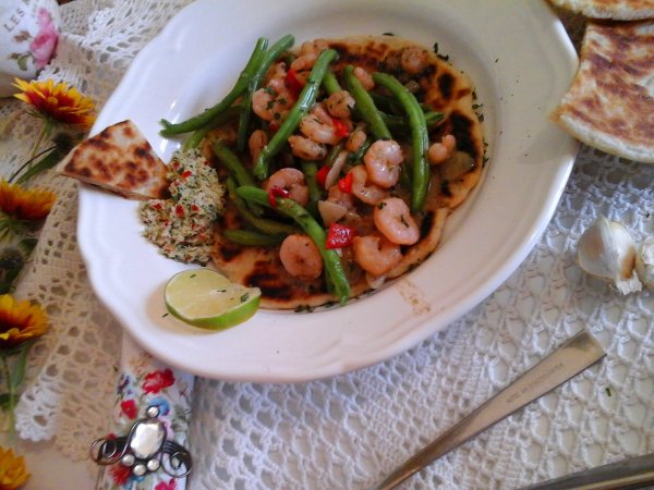 Zöldbabos rák kókuszos mártogatóssal és Naan kenyérrel4