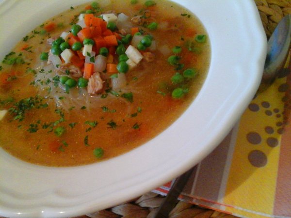 Gyömbéres jérceleves zöldséggel és rizstésztával7