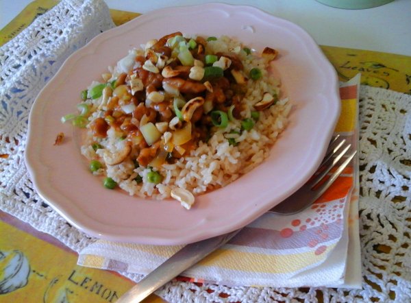 Édes-savanyú-csípős csirke-rizzsel és kesudióval1